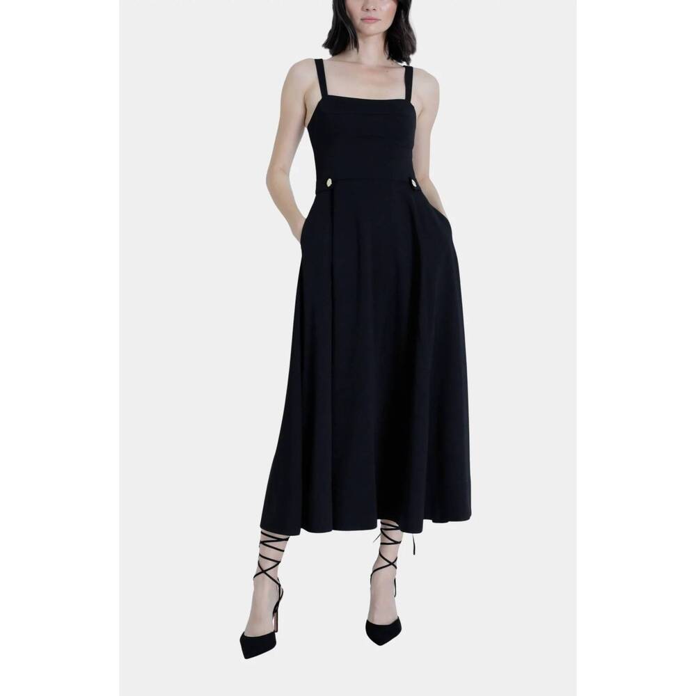 NEW KARINA GRIMALDI sawyer midi dress in black